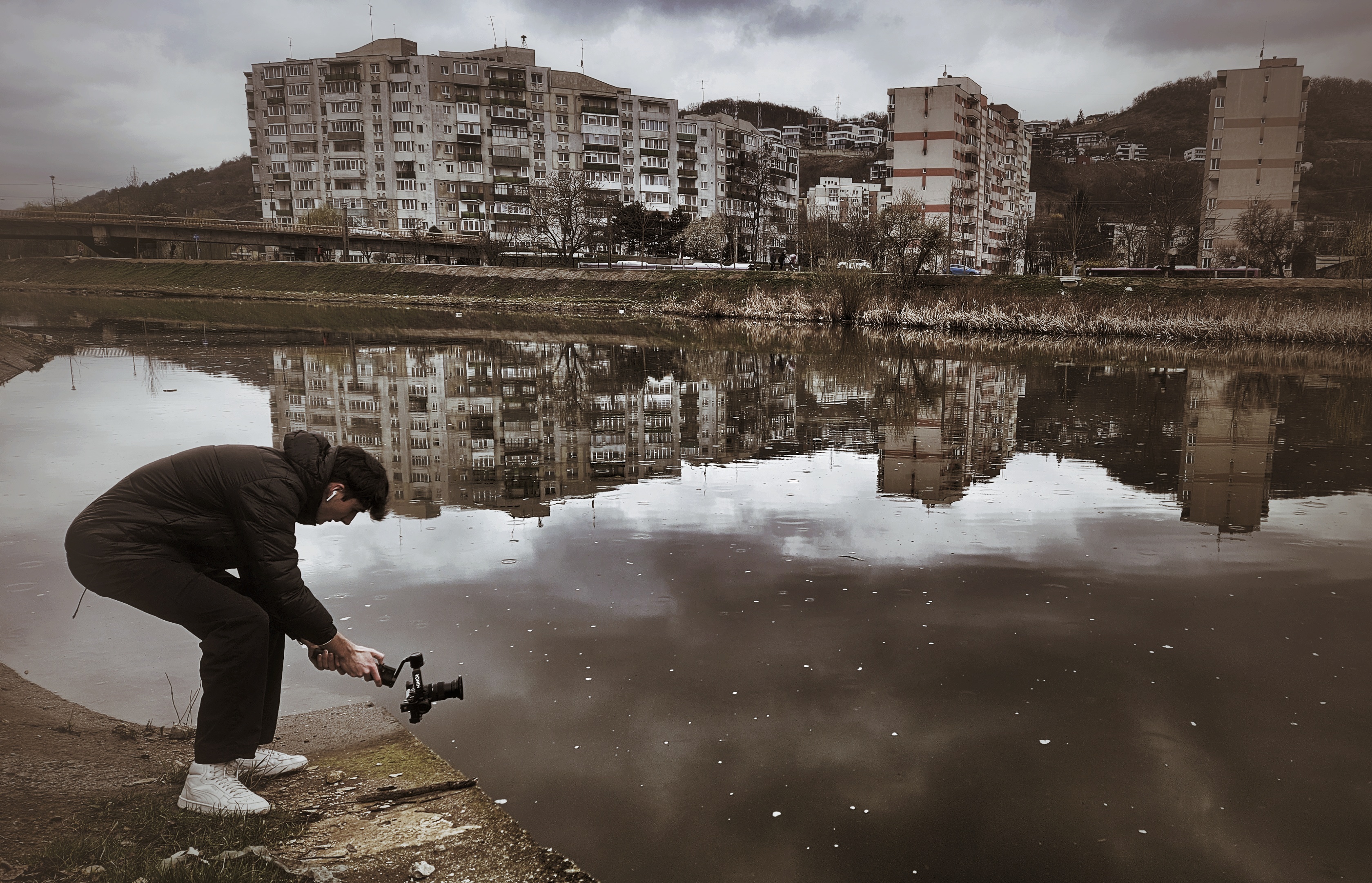 Outdoor documentary filming